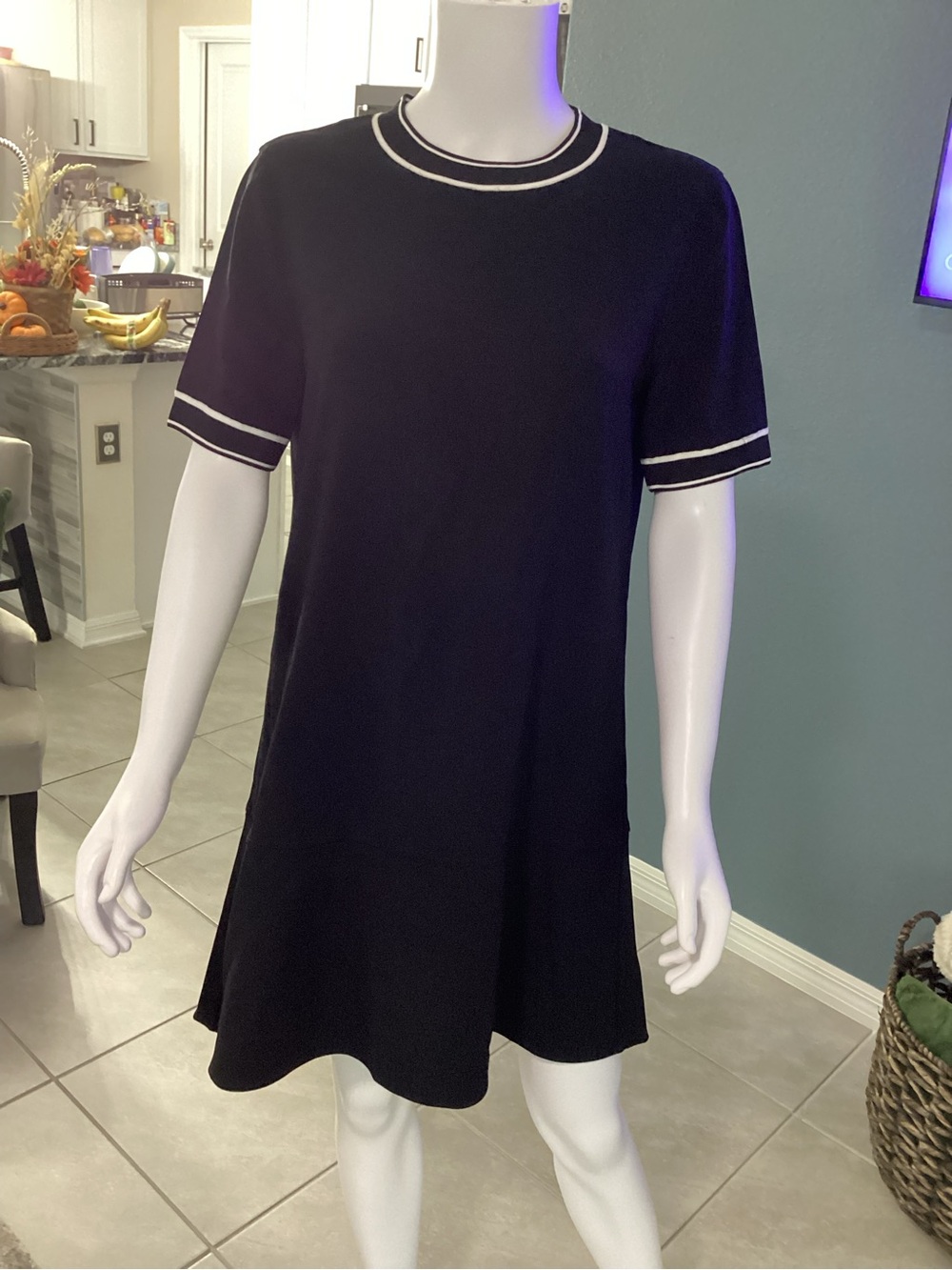 Rag & Bone New York Black A-Line Dress White Trim Size S NWOT